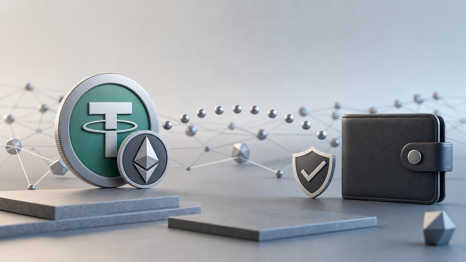 A beginner checks the Ethereum network, USDT token contract, recipient address, and gas fee before confirming an ERC-20 transfer